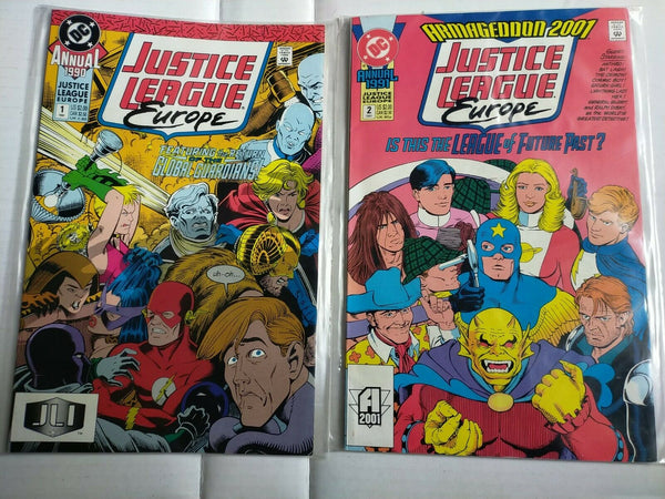 DC 1990 #1 + 1991 #2 Justice League Europe Annual Comics