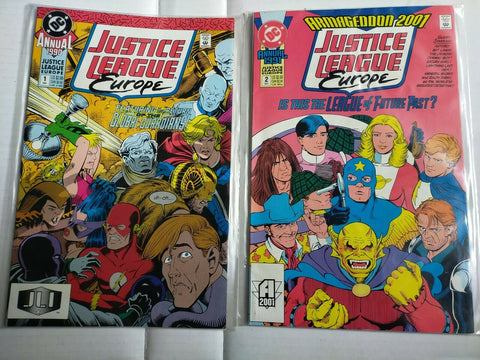 DC 1990 #1 + 1991 #2 Justice League Europe Annual Comics