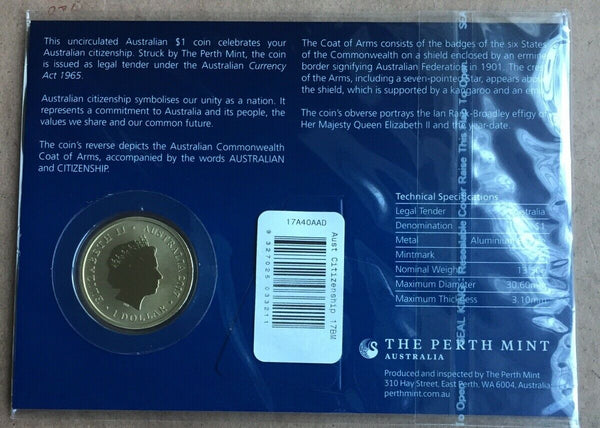 2017 $1 “Australian Citizenship” Coin.