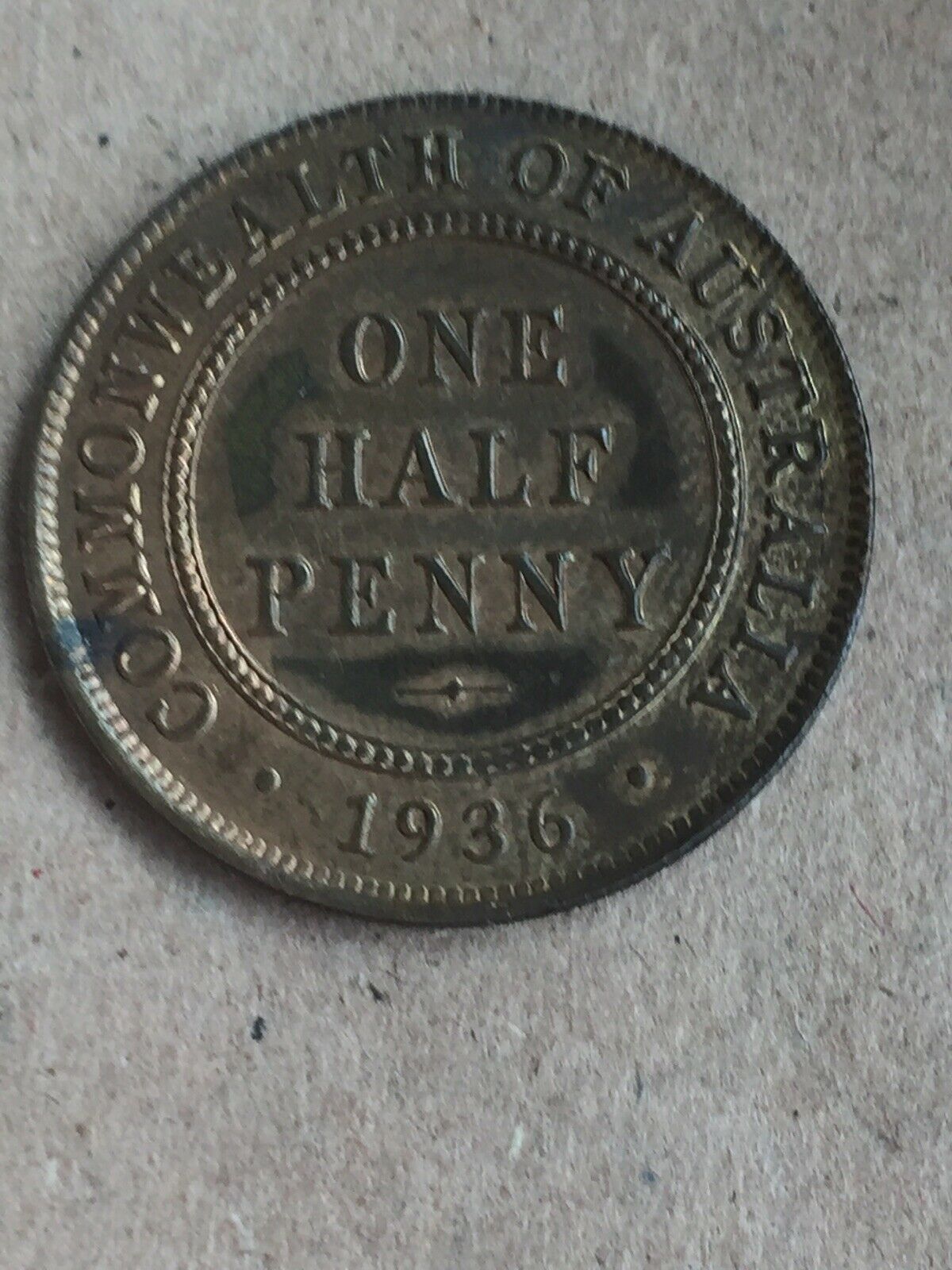 AUSTRALIA 1936 Halfpenny Brilliant Uncirculated