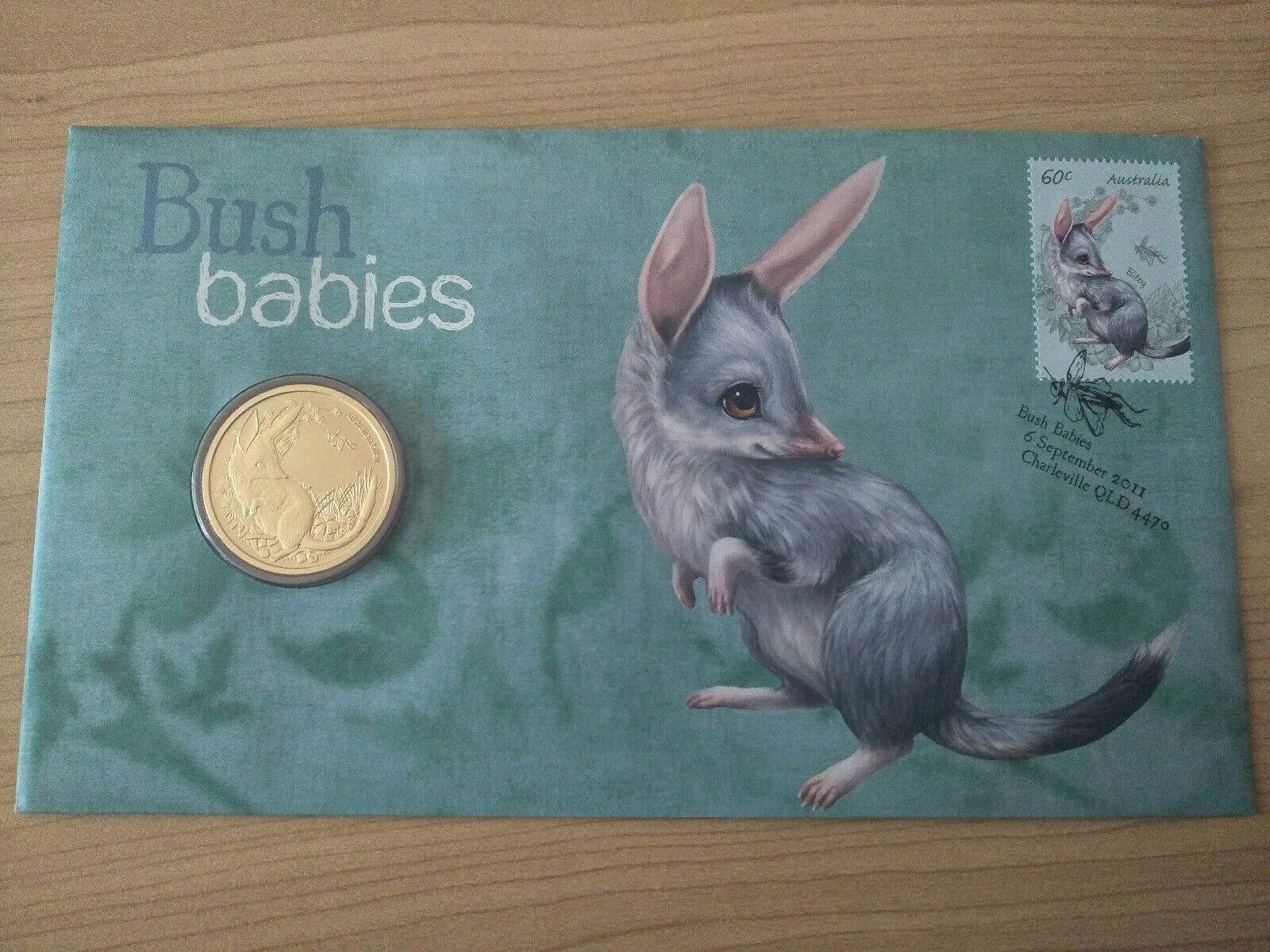 2011 Australian $1 Bush Babies Bilby PNC 1st Day Issue