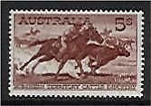 Australia SG 327a 5/- Stockman on horse. white paper MUH cattle