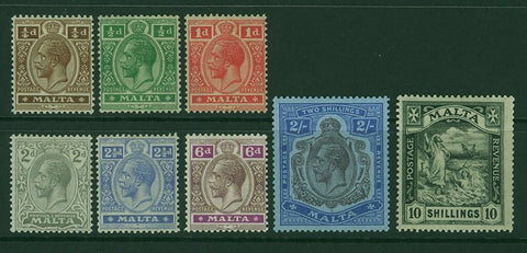 Malta SG 97/104 Set of 8 KGV MLH