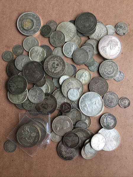 Silver 1816 to 1966 World Silver Lot 650g. All Coins Are 80%-90% Silver Inc 1816 & 1827