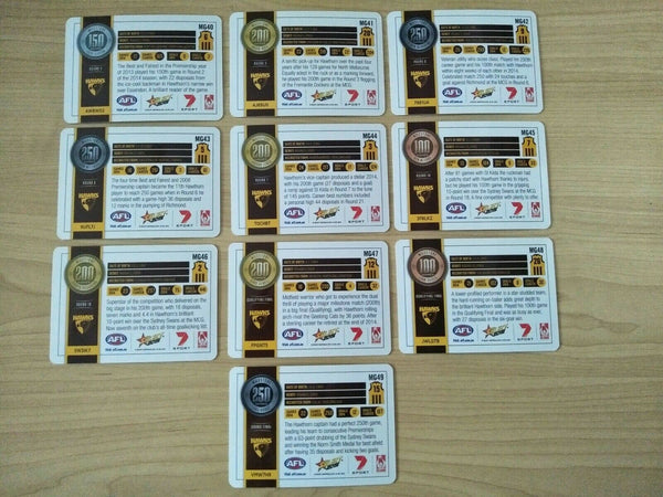 2015 Select Milestones Hawthorn Hawks Team Set MG40-49