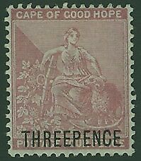 Cape of Good Hope South Africa SG 35 3d on 4d pale dull rose  MLH