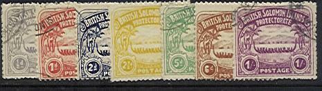 British Solomon Islands SG  1-7 Large Canoes Panelli Forgery set of 7 FU, lovely