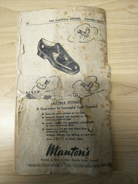 VFL 1946 September 7 Football Record 1st Semi Final Footscray v Melbourne