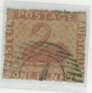 WA Western Australia Australian States SG 33 1d rose Swan birds Used