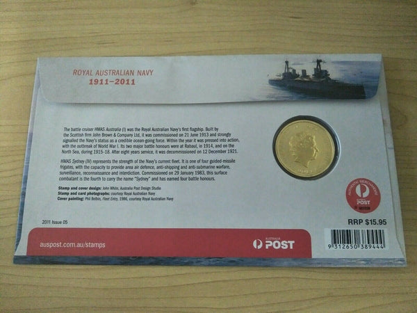 2011 $1 Australian Royal Australian Navy Centenary 1st Day Cover