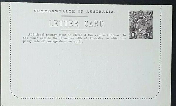 Australia Letter Card 1d KGV National Park worn frame at top variety.  LC 14-92A
