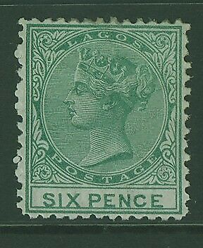 Lagos Nigeria 6d green Queen Victoria SG 15 mint hinged