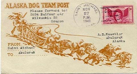 USA 1948 Alaska Dog Team Post Cover