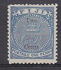 Fiji Pacific Islands SG 13 2c on 1d pale blue Mint