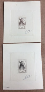 France 1959 Red Cross Fund Set. 3rd State Artist Signed Die Proof SG1448/9
