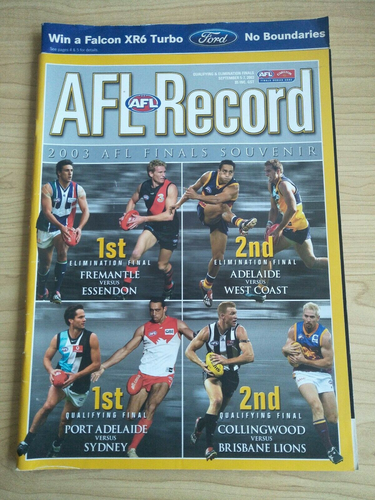 2003 Sept 5-7 Elimination and Qualifying Finals AFL Football Record