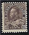 Canada SG 210 10c brownish purple KGV MH