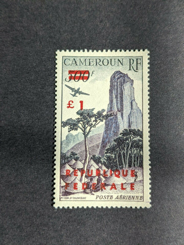 Cameroon SG297a 500f Overprint £1 Stamp MUH
