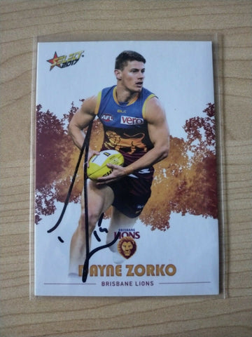 2017 Select Dayne Zorko Brisbane Football Card Hand Signed