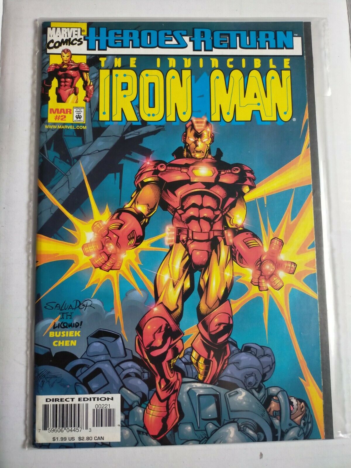 Marvel Comic Book Heroes Return The Invincible Iron Man No.2 March –  Shields Stamps  Coins