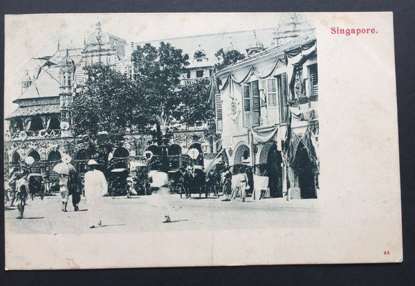 China- Incoming Mail. 1904 Singapore PPC To Shanghai