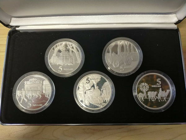 Australia 1997 Royal Australian Mint Masterpieces In Silver Set Of 5 Proof .925 Silver Coins