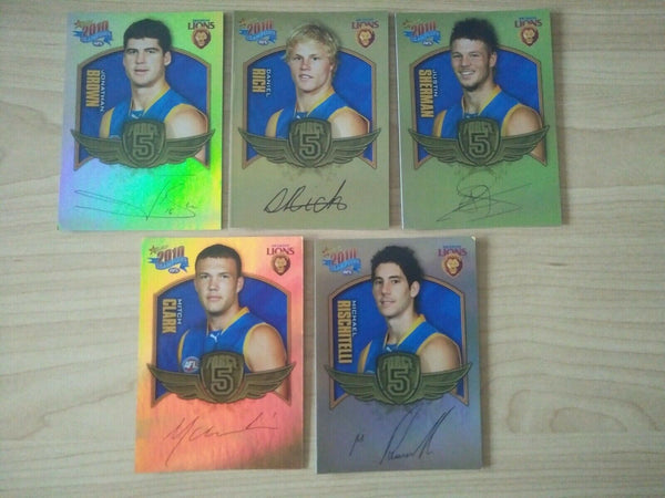 2010 Select Champions Gold Force Signature Team Set Of 5 Cards Brisbane Lions