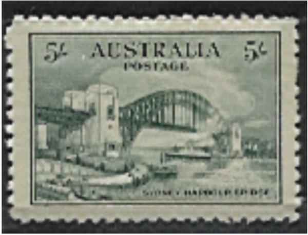 Australia SG 143 5/- Five Shilling Sydney Harbour Bridge MLH Stamp