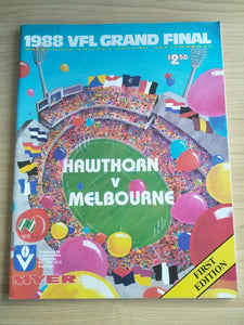 VFL 1988 Football Record Grand Final Melbourne v Hawthorn First Edition