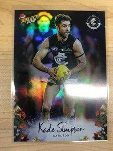 AFL 2018 Select Christmas Holofoil Card X35 - Carlton Blues, Kade Simpson