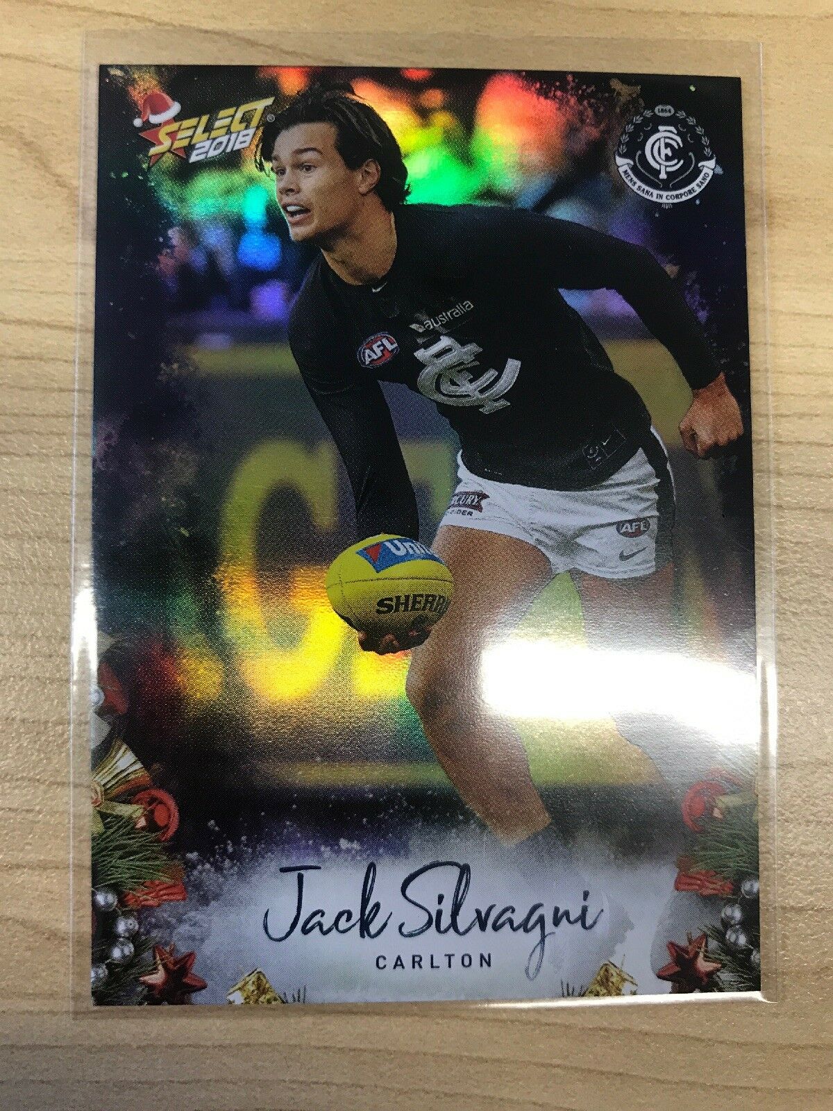 AFL 2018 Select Christmas Holofoil Card X34 - Carlton Blues, Jack Silvagni