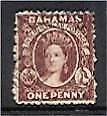 Bahamas West Indies Caribbean SG 17 1d brown-lake Queen Victoria FU