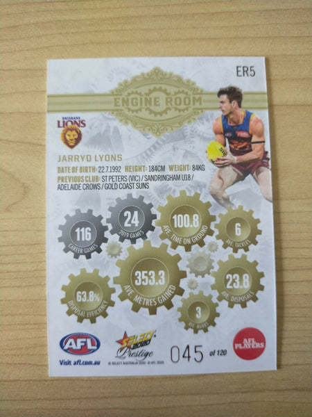 2020 Select Prestige Engine Room Jarryd Lyons Brisbane No. 045/120