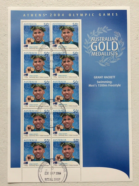 Australia Post 2004 Athens Olympic Games Set Of 17 Winners Sheetlets Used.