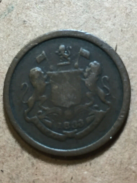 India Bombay Presidency 1833 Pie Fine Condition