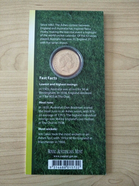 Australia 2007 Royal Australian Mint $1 The Ashes cricket Uncirculated Coin