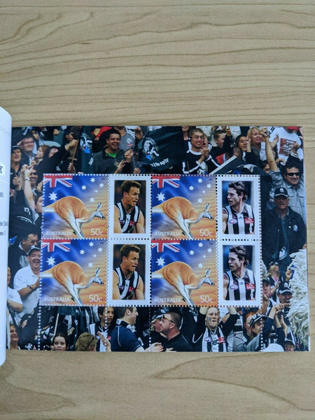 2005 Collingwood Football Club Official Stamp Booklet 50c Signed Scott Burns