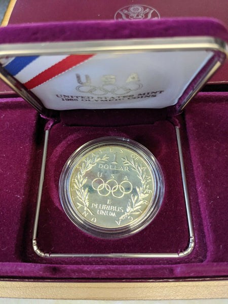 USA United States 1988 $1 Dollar Olympics Seoul Silver - S - Proof with box