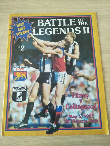 AFL 1991 Battle Of The Legends II Fitzroy v Collingwood Football Record