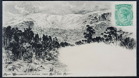 Tasmania Australian States 2d Prepaid Envelope, Mount Wellington in winter. M