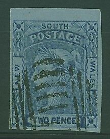 NSW Australian States SG 59 2d Prussian blue double print Unlisted Fine used