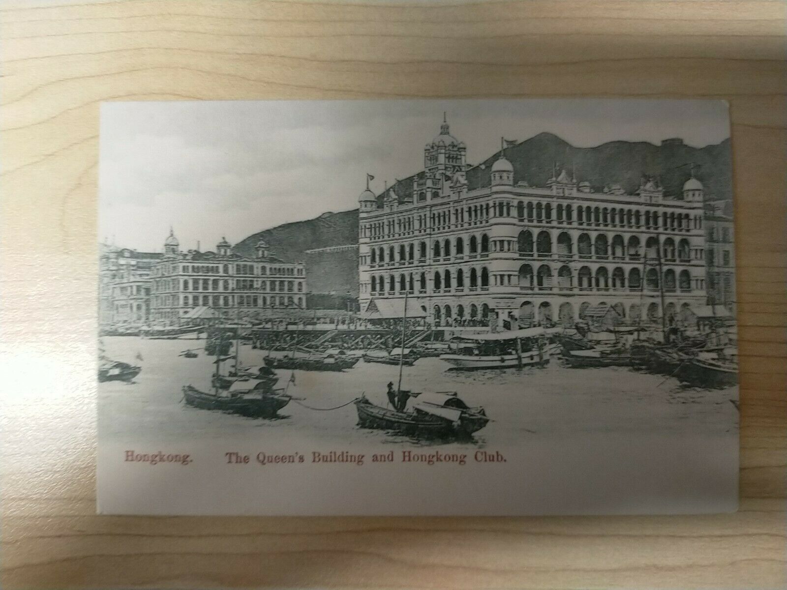 Hong Kong Vintage Postcard The Queen's Building and Hong Kong Club