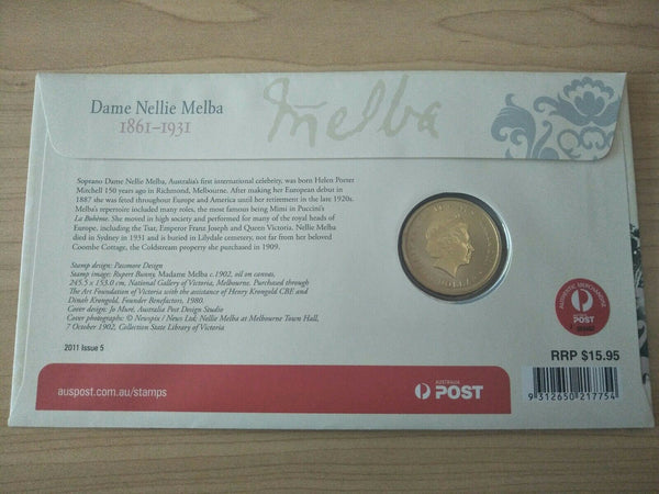 2011 Australian $1 Dame Nellie Melba PNC 1st Day Issue