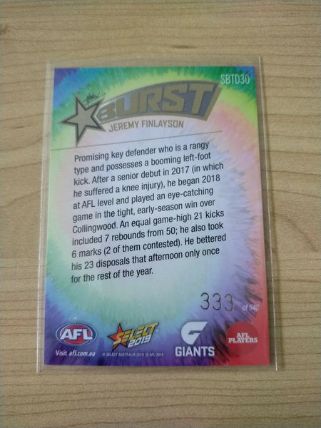 2019 Select Tie Dye Starburst Jeremy Finlayson GWS