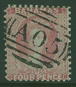 Bahamas West Indies Caribbean SG 10 4d dull rose FU