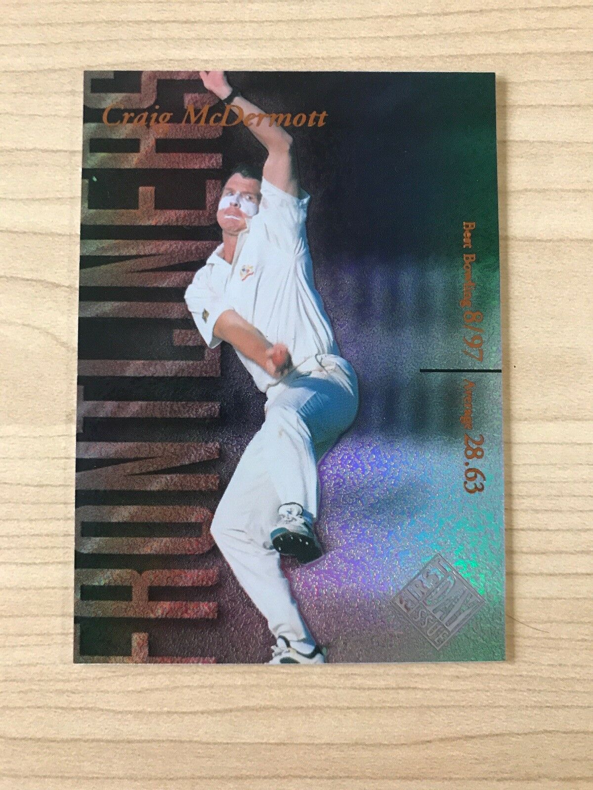 Futera Frontliners First Day Issue Cricket Card 96 Craig McDermott #1073 Of 8000