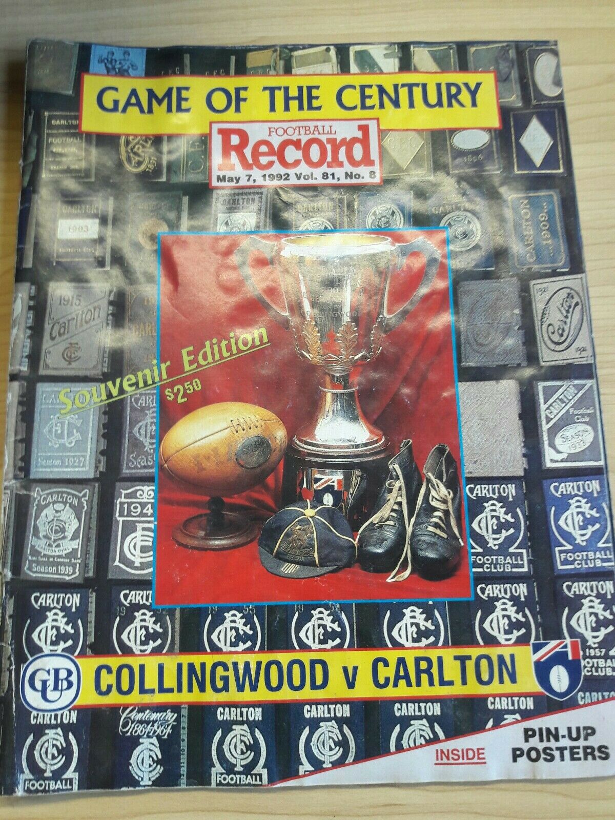Game Of The Century Football Record May 7th 1992 Vol.81 No.8 Collingwood Vs...
