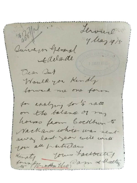 Australia Letter card 1d KGV Collins St Melbourne LC17-41A trams clock creased U