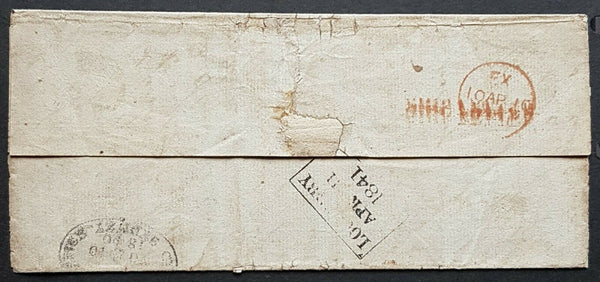 NSW Pre stamp shipletter Darlington No 7 1840 to Lockerbie arrived 11 April 1841