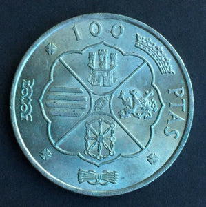 Spain 1966 100 Pesetas Silver Uncirculated